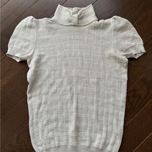 Giorgio Armani Textured Cream Short Sleeve Top
